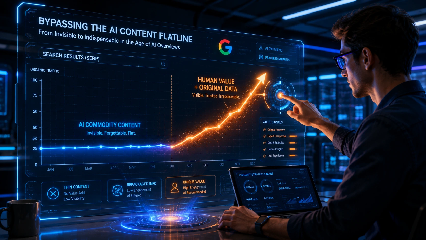How to Bypass the AI Content Flatline in Google featured image