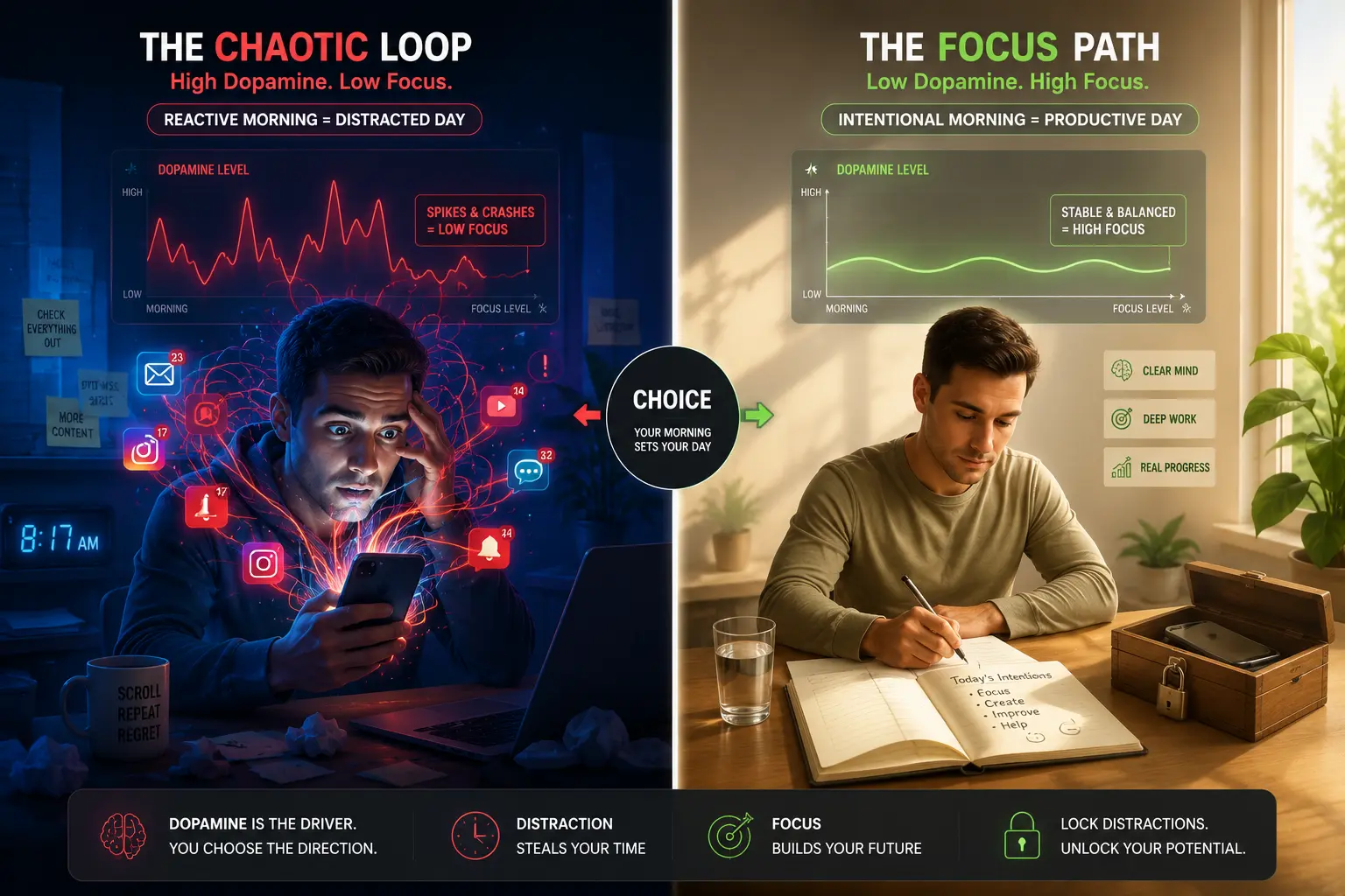 Low Dopamine Morning Routine for Peak Focus featured image